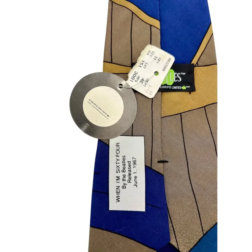 THE BEATLES 100% silk tie commemorating The Beatles song When I'm Sixty-Four NWT